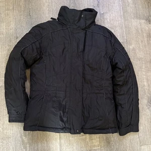 Calvin Klein Jacke Damen S schwarz Full Zip wasserdicht Puffer Mantel Kapuze Mängel - Bild 1 von 23