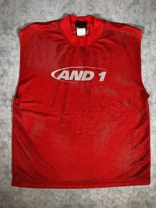 And1 Basketball Trikot Herren XL rot ärmellos Mesh Tank Top Vintage Y2K 2000er - Bild 1 von 4