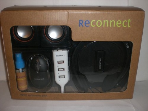 RECONNECT LAPTOP ACCESSORY PACK HEADPHONES, SPEAKER, USB PORT, MOUSE ...