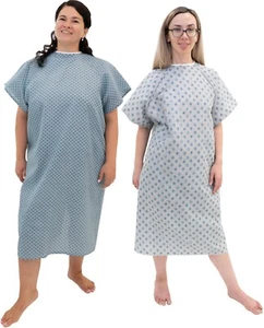 2er-Pack - Unisex Krankenhauskleider (blau und weiß) - Patientenkleid - Bild 1 von 11