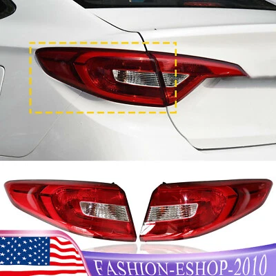 Pair Tail Light For 2015 2016 2017 Hyundai Sonata Set of 2 LH & RH Outer New USA - Image 1 of 4