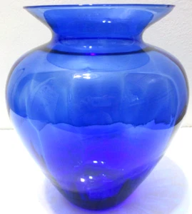 Indiana Glass Vase Illusions Cobalt Royal Blue Optic Ribbed 8 1/8" Tall - Picture 1 of 4