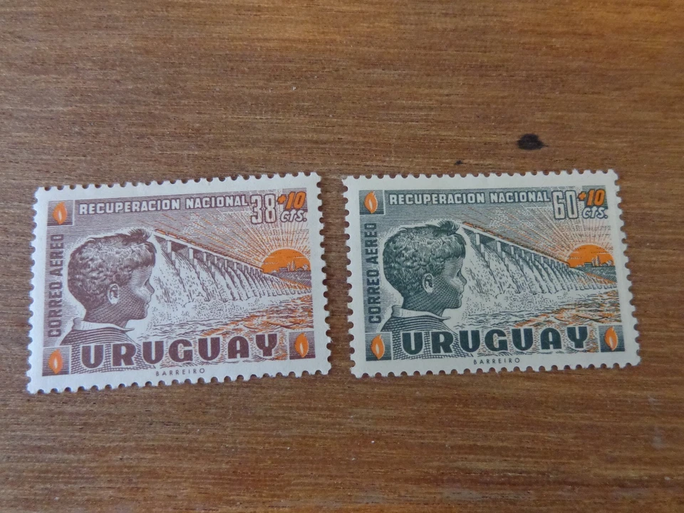 URUGUAY - Stamps - Sc# CB1-2 - 1959 - Air Semi Postal- MNH - F/VF - Image 1 of 1