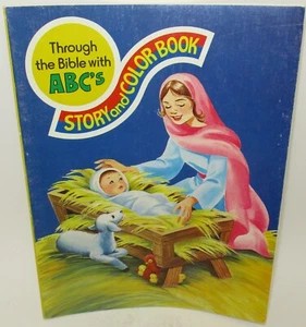 Vtg 1984 THROUGH THE BIBLE WITH ABC'S Story and Coloring Book UNUSED - Picture 1 of 8