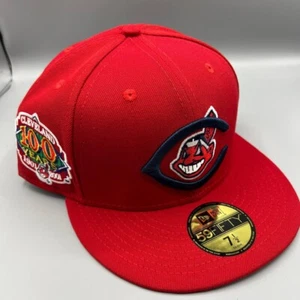 Cleveland Indians Guardians Mütze Herren 7 1/2 100 Jahre 59Fifty New Era tailliert neu - Bild 1 von 7