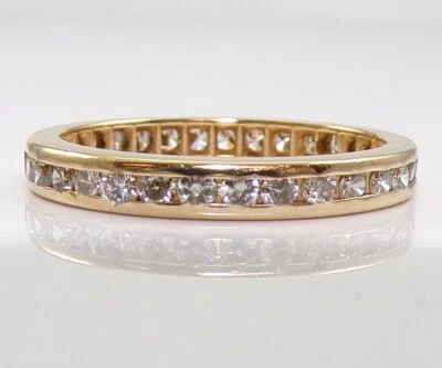 14K Yellow Gold 0.60ctw Diamond Wedding Anniversary Eternity Band Ring Sz 5 LNB2 - Image 1 of 4