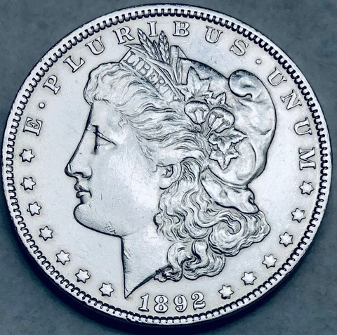1892-P Morgan Silver Dollar AU Details Cover