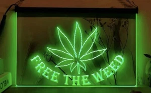 Free The Weed Marijuana High Life , 3D Carving LED Neon Sign Wall Art Decor - Picture 1 of 4