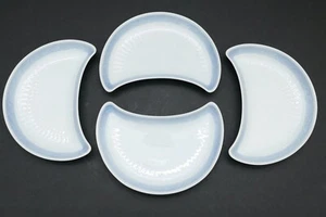 Set of 4 ROYAL COPENHAGEN Blue Fan Crescent Side Salad Plates Denmark 1212 8" - Picture 1 of 4