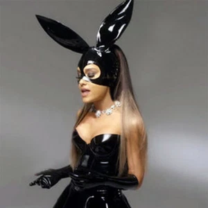 Latexhaube mit Kaninchenohren für Hasenmädchen handgefertigte Uniform Gummimaske Cosplay - Bild 1 von 5