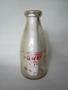 VINTAGE 1941 WWII ERA COMALAC DAIRY CALIFORNIA MILK BOTTLE AMERICA NEEDS POWER - Picture 1 of 12