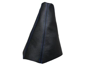 KIA PICANTO (2003-2011) Soufflet Levier De Vitesse 100% Cuir - Couture Bleu - Picture 1 of 1