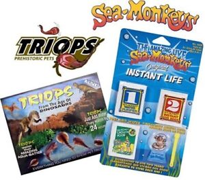 Triops Pet Eggs Packet &/or Instant Life Sea Monkey Kit Prehistoric Creatures