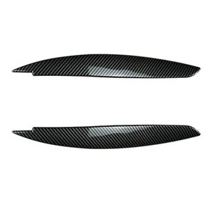 Pair Carbon Look Headlight Eyelid Eyebrow Trims for BMW 1 Series E81 E82 E87 E88 - Picture 1 of 15