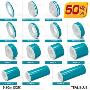 AQUA BLUE Roll Pin Stripe PinStriping Solid Line Adhesive Tape Vinyl Car STICKER - Picture 1 of 27