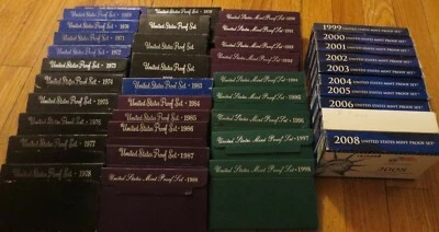1968 to 2008  Proof Set U.S. Mint 41 Proof Sets San Francisco Mint Box COA   - Image 1 of 4