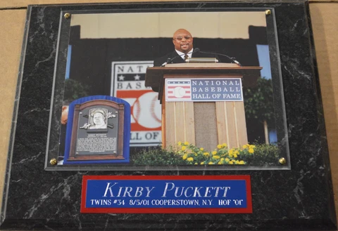 **SALE** KIRBY PUCKETT MINNESOTA TWINS FRAMED 8X10 PHOTO-12X15 WALL PLAQUE DECOR Cover