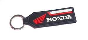 HONDA MOTORCYCLE BIKER RACING EMBROIDERED TAG KEYCHAIN 9.5 X 3 CM - Picture 1 of 2