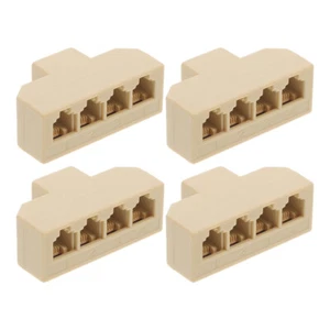 4 Stück Vier-Wege-Festnetzadapter Vier-Wege-Telefon-Splitter-Adapter - Bild 1 von 12