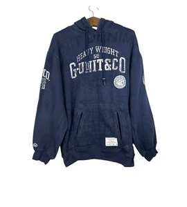 G-Unit Heavyweight Hoodie Mens Blue Pullover Vintage Y2K Embroidered Size XXL - Picture 1 of 10