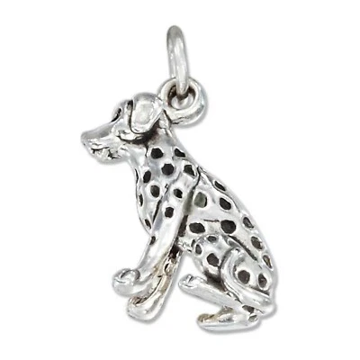 Dalmatian Dog Breed 3D 925 Solid Sterling Silver Charm MADE IN USA - Imagem 1 de 4