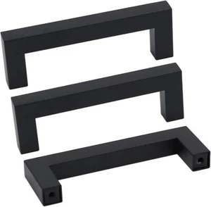Goldenwarm 18 Pack Black Drawer Cabinet Pulls Stainless Steel LSJ12BK128 - Picture 1 of 7