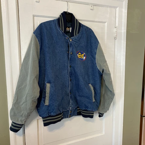 VINTAGE 90'S JEFF GORDON #24 Weekend Warrior NASCAR DENIM JACKET L Auburn USA Cover