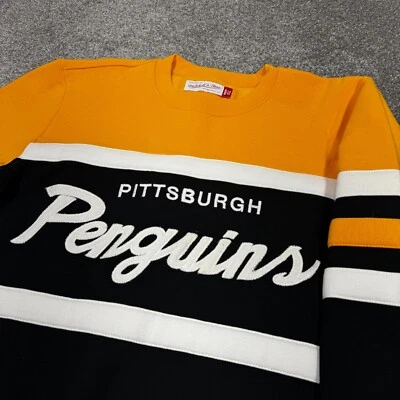 Толстовка мужская Pittsburgh Penguins средний размер хоккей НХЛ свитер Mitchell Ness винтажный - Изображение 1 из 4
