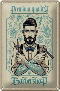 Blechschild Spruch Barbershop Premium quality 20x30 cm Deko Schild tin sign - Picture 1 of 5