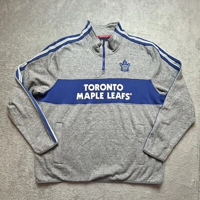 Toronto Maple Leafs Tommy Hilfiger Mario Quarter-Zip Jacket Heathered Gray 2XL - Image 1 of 4