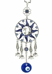 Turkish Blue Evil Eye Protective Wall Hanging Decor Amulet Ornament -7 - Picture 1 of 3