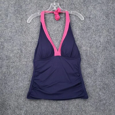 Tommy Bahama Tankini Womens L Large Blue Island Cays V Neck Plunge Swimsuit - Image 1 of 4