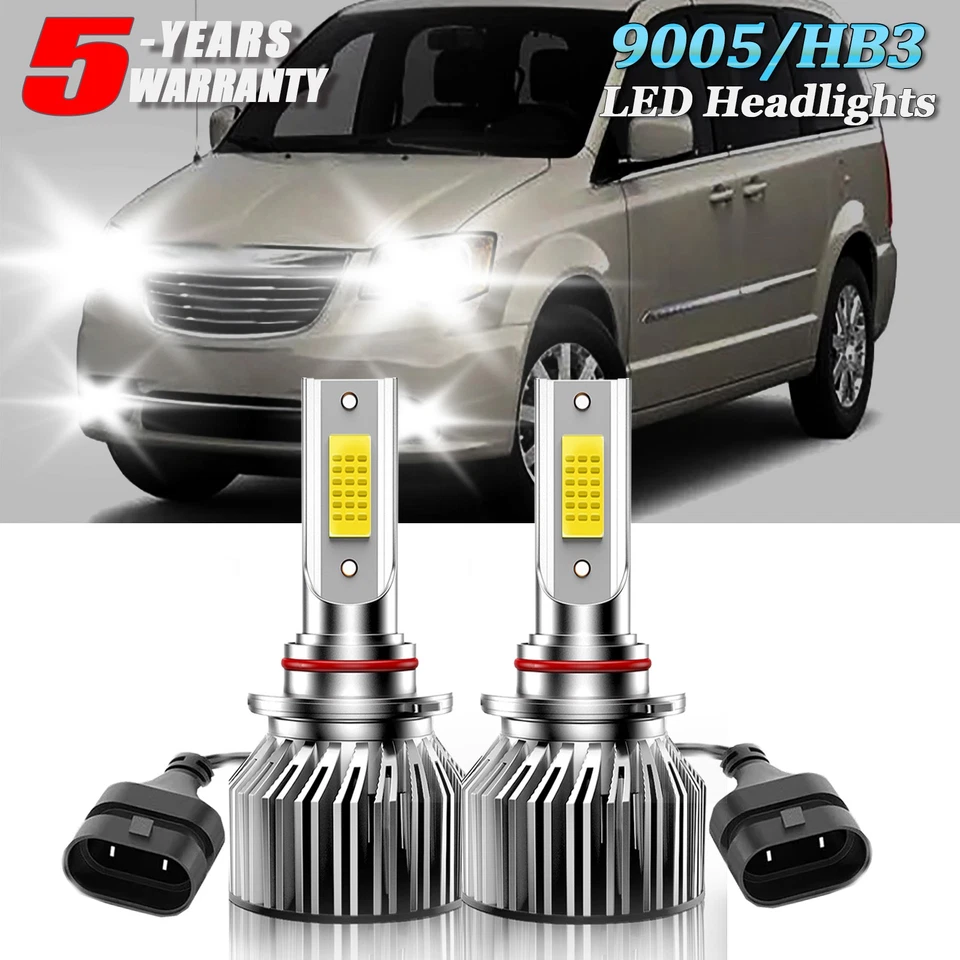 Faros LED de haz bajo 9005/HB3 para Chrysler Town & Country 1998-2000 6000K Foto 1 de 4