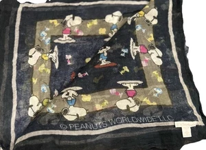 813 Ottotredici Peanuts Snoopy Large Scarf Shawl Modal Cashmere Italian Designer - Picture 1 of 22