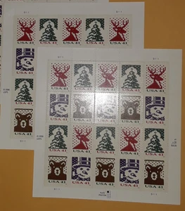 Two (2) Panes x 20 = 40 Of CHRISTMAS KNITS 41¢ US Postage Stamps. USA  4207-4210 - Picture 1 of 5