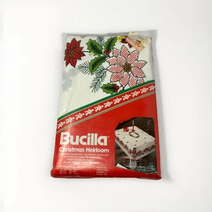 Bucilla Christmas Heirloom Tablecloth #825321 Embroidery DMC Floss 60x104" - Picture 1 of 5