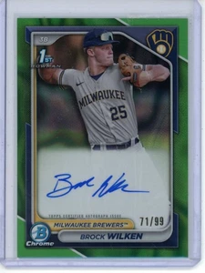 2024 Bowman Chrome Brock Wilken Auto Green Shimmer /99 - Picture 1 of 2