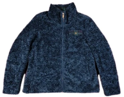 Chaqueta Pendleton Mujer Talla L Azul Peluche Pila Profunda Vellón Sherpa Cremallera Completa Difusa Foto 1 de 4