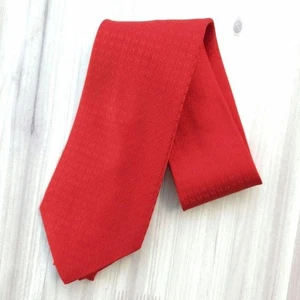 Hermes 100 Percent Silk Red Men's Necktie Wide 9.5 Cm 3.7 Inch Fashion Used - Picture 1 of 4