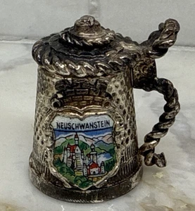 Vintage Souvenir 1" FINGERHUT Miniatur Bierstein Schloss NEUSCHWANSTEIN Germany - Bild 1 von 9