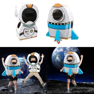 Astronaut Rocket wearing Cardboard Box Model Creative Photo Prop Backdrop - Picture 1 of 13