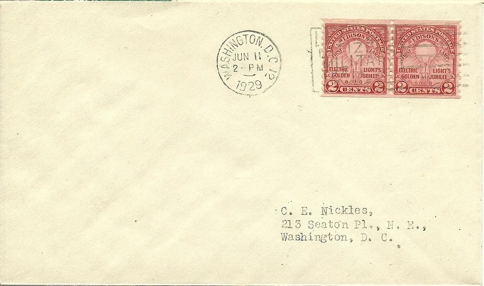 FDC 656 - 2¢ Edison's First Lamp Coil - 6/11/1929 - Washington, DC - Image 1 of 1