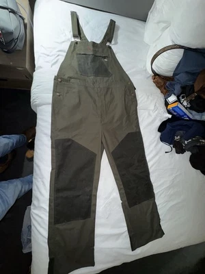 Mono con tirantes de lona encerada doble frente VERDE (LT) MARRÓN (LSH) ¡NUEVO! Foto 1 de 4