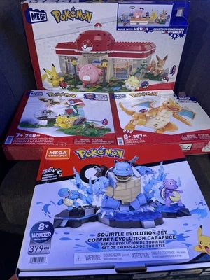 Lot of 4 Mega Construx Pokemon Evolution Sets Dragonnite, Windmill, Squirtle - Image 1 of 4
