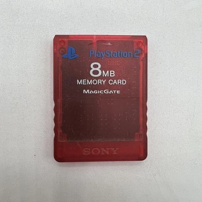 Memory Card PS2 Sony Playstation 2 Rosso Trasparente 8MB MagicGate ORIGINALE - Immagine 1 di 2