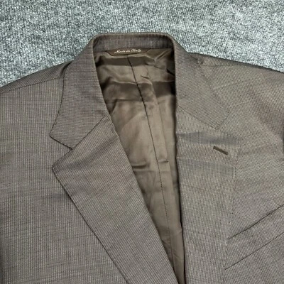 Blazer Abrigo Deportivo Canali 44L Marrón Lana Doble Ventilación Italia Foto 1 de 4