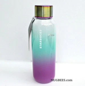 Bouteille d'eau en verre ombre sarcelle violet Starbucks été 2021 20 oz - Photo 1/4