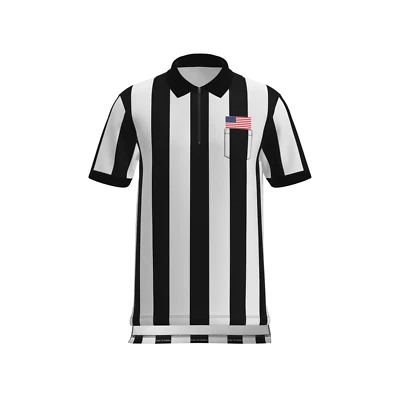 Gran Llamada | Camiseta Oficial Árbitro de Fútbol 2 1/4" con Sublimada Bandera de Estados Unidos Pro Foto 1 de 4