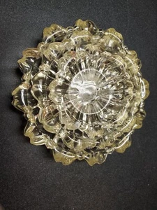 ( 3 ) Vtg HAZEL ATLAS Sunflower Daisy STACKING Glass Dish Trinket Ashtray MCM - Picture 1 of 15