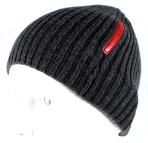 Gorra de punto de lana acanalada gris grafito PRADA SPORT 50 - Imagen 1 de 9